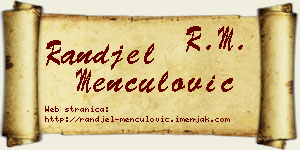 Ranđel Menčulović vizit kartica